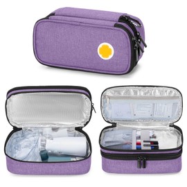 CURMIO Portable Nebulizer Carrying Case, Handheld Inhaler Spacer Storage Bag for Adult, Purple, Bag Only