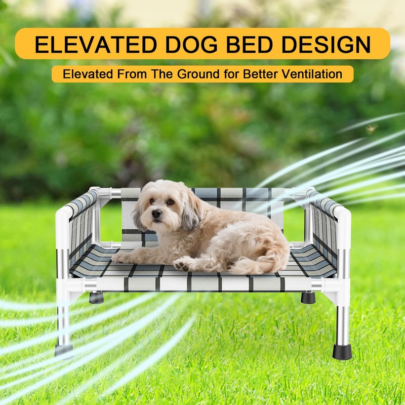 Elevated Raised Outdoor Dog Bed - Cooling Washable Dog Cot