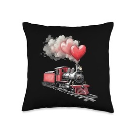 Romantic Steam Train Throw Pillow
