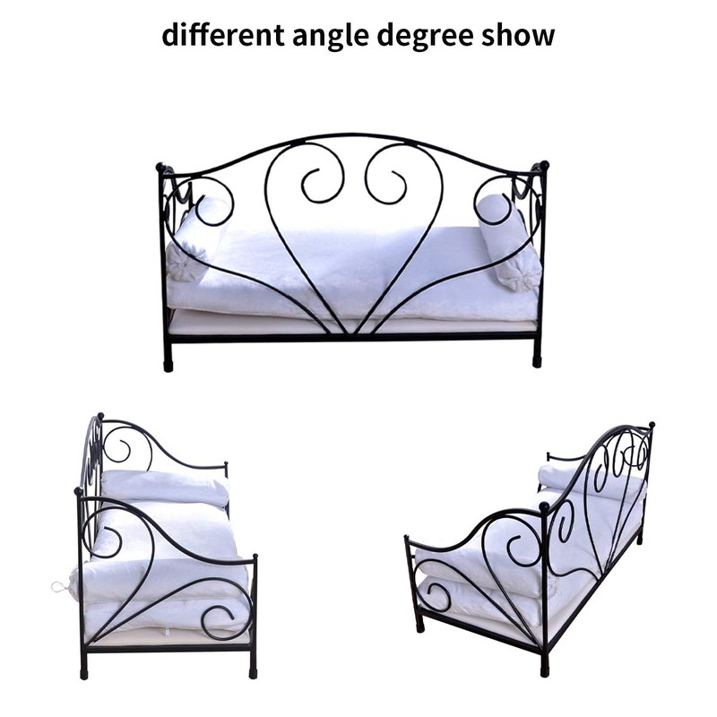 BabyLand Summer Metal Frame Pet Bed, Animal Lounge Detachable Bed