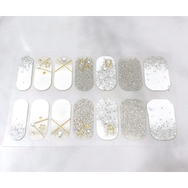 Nanosase Nail Stickers Art, Stylish Nail Polish Strips with Extra Replacement Nail Decals. Set of 2 (K05 Winter Bath)