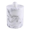 Felimoa Cotton Swab Holder with Lid Marble Handle Toothpick Case
