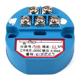 DC 24V RTD PT100 Temperature Sensor Transmitter Range 0 to 400C Accuracy 0.2% FS