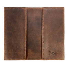 Leather Worx, Checkbook Cover, Minimalist Organizer, Check Presenter, Bill Holder for Waiter and Waitress, Restaurant Accessories, Full Grain Leather, Handmade, Bourbon Brown