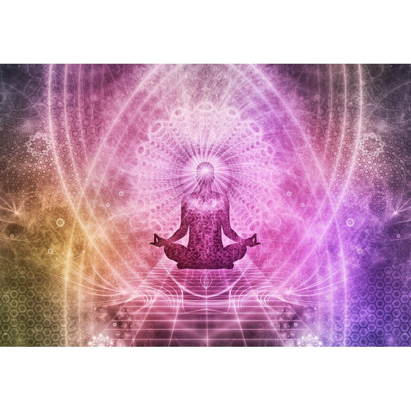 CHONIT Orgonite Pyramid, Chakra Mix Colourful with Symbol Flower of