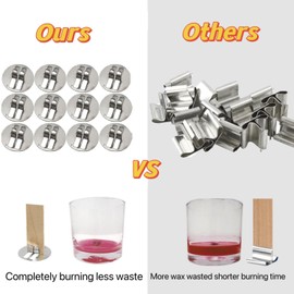 150pcs Wick Clip for Candle Making Wood Wick Holder Base Universal Wood Wick Clips Wooden Wicks Bases Metal Candle Wick Holders (Wicks not Included)