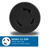 Conntek NEMA 5-15P to NEMA L5-30R Locking Plug Adapter 15-Amp