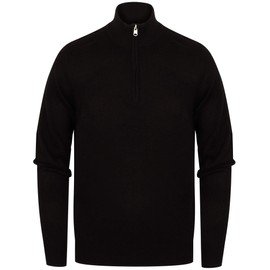 Kensington Eastside Men's Funnel Neck Quarter Zip Pullover, black