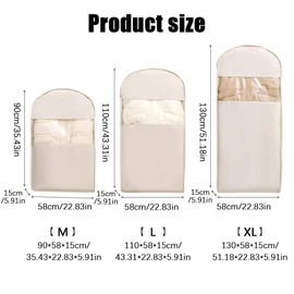 2025 Space Saving Hanging Garment Bag with Self Compression Zipper,Otherwise Garment Bag, Garment Bags for Travel,35/43/51in Garment Bags for Hanging Clothes, Coats, Jackets, Shirts (Beige, M)