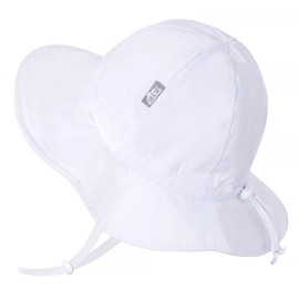 Jan & Jul Grow-with-Me Cotton Sun-Hat for Baby Toddler (M: 6-24 Months, White)