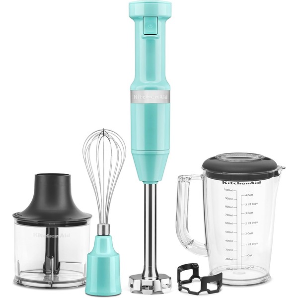 Variable Speed Corded Hand Blender with Accessories, Aqua Sky, KHBV83AQ