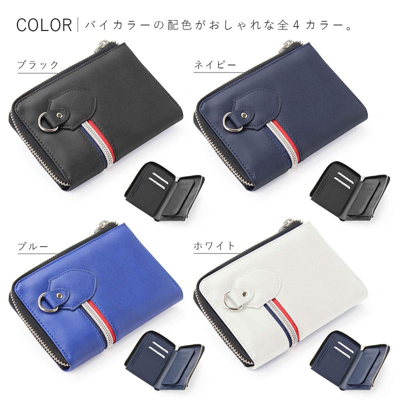 Daylight dl-1043 Men's Bi-fold Wallet with L-Shaped Zipper, blue