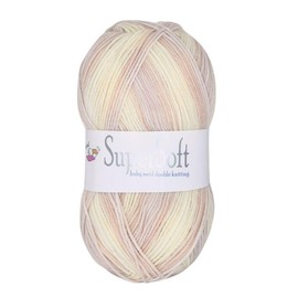 Jarol Supersoft Baby Swirl DK Knitting & Crochet Yarn, Great Value Baby Yarn Available in Multicoloured Pastel Shades, 55% Nylon & 45% Acrylic, 330 Metres, 100g Balls, Single Ball, Cookie Swirl
