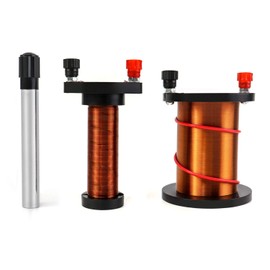 QWORK Demonstration Induction Coil with Primary Coil, Secondary Coil and Cylindrical Magnet for Physics Teaching