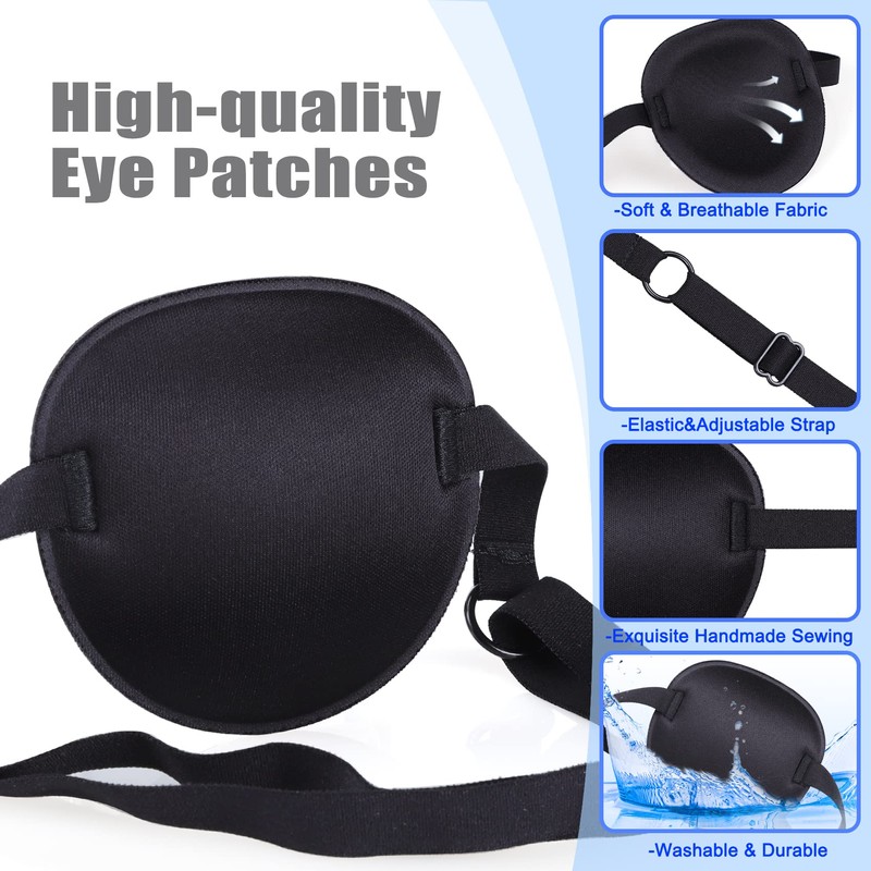 2PCS Eye Patch, Medical Eye Patches for Adults Kids Adjustable