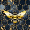 Honey Bee Fabric by The Yard,Geometric Honeycomb Marble Upholstery Fabric