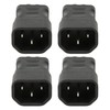 4Pcs IEC320 C14 to IEC320 C7 Power Adapter Universal Black