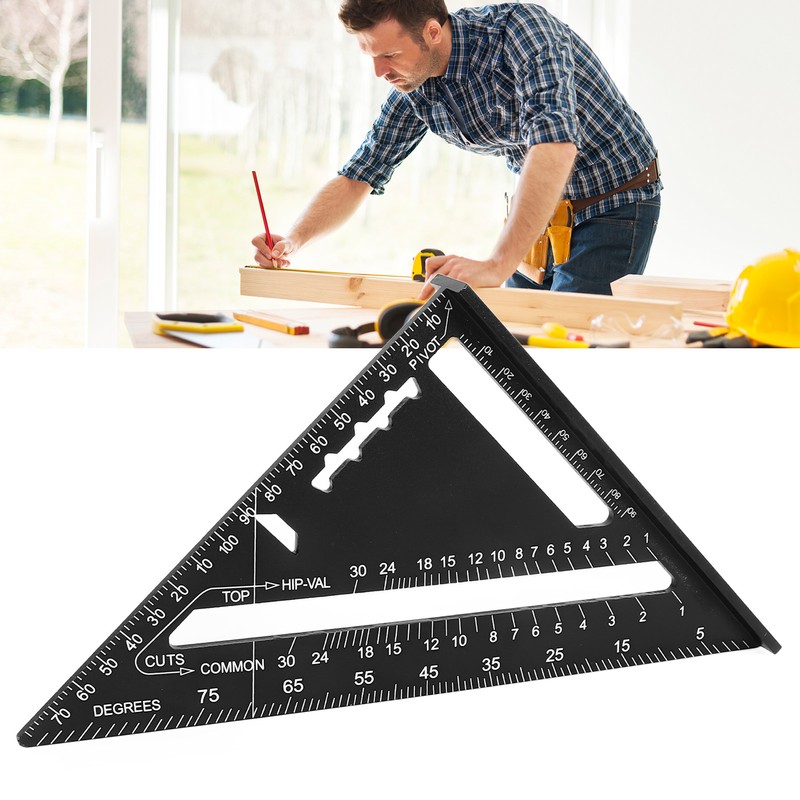 Triangle Ruler 7in Carpenter Square Aluminum 90 Degrees 45 Degrees