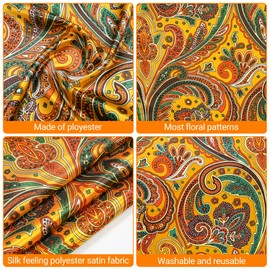 Stlvoll 35” Satin Large Head Scarves Silk Bandana Like Neck Scarf Hair Sleeping Wraps Lightweight Satin Silk Scarfs for Women