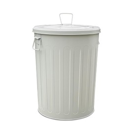 MARKSON 20 Gallon Trash Can, Steel Trash Can with Lid, Garbage Can with Lid, Beige