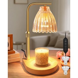Candle Warmer Lamp with Timer & Dimmer, Height Adjustable Wax Melting Lamp with 2 Bulbs, Safe Flameless Candle Warmer for Home Decorat,Relax Gift for Wife, Mom, or Girlfriend, Congratulations Gifts
