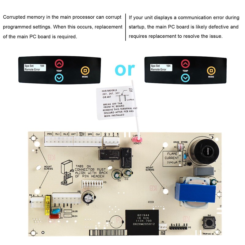 PC Board Control Compatible with Raypak Digital Gas Heater Replacement
