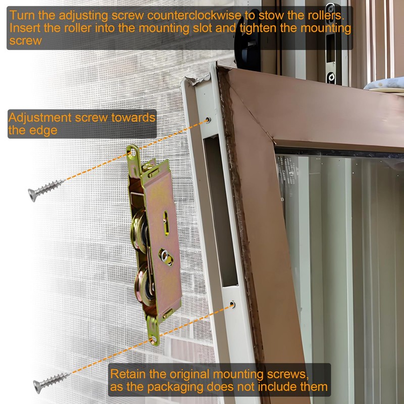 Sliding Patio Glass Door Tandem Rollers Replacement, 1-1/4" Steel Ball