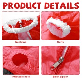 SERTAS Inflatable Christmas Santa Claus Suit with Christmas Candy Cane for Adult,Christmas Fancy Dress,Xmas Fancy Dress Costume Santa Suit (A)