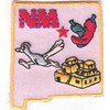 "NM" - NEW MEXICO STATE SHAPE - Iron On Embroidered