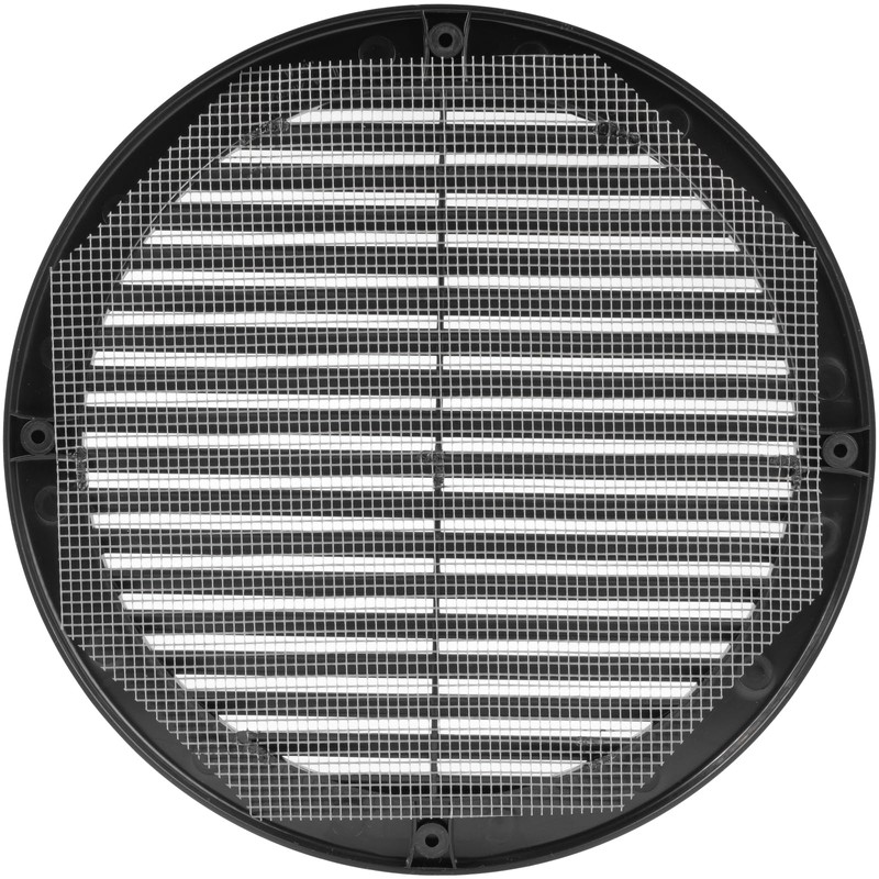 HVAC OV ø8" Inch Black Plastic Round Soffit Vent -
