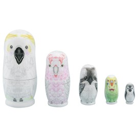 jojofuny 5pcs Wooden Nesting Dolls Owl Matryoshka Russian Dolls Matryoshka Dolls Toy for Holiday Christmas Kids Party Favor