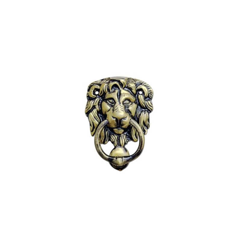 Hardware Solutions - Lion Head Door Knocker - Antique Brass
