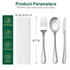 LOROTOCO 100Sets Pre Wrapped Disposable Silverware Set Heavy Duty Stainless