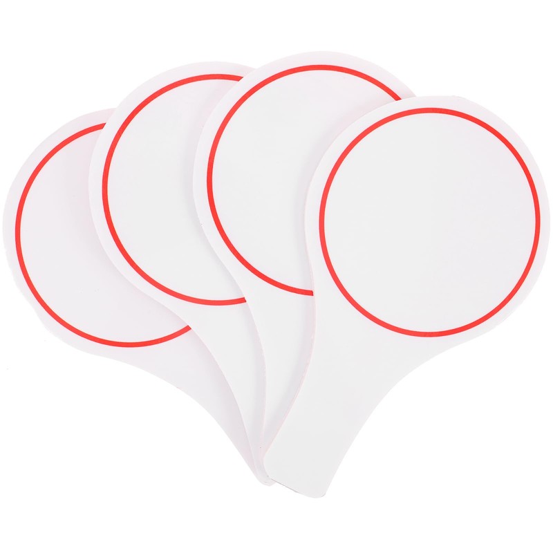 STOBOK Dry Wipe Answer Paddle: 4 Pack Whiteboard Single Sided