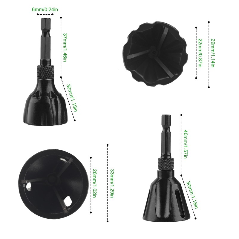 Pack of 2 deburring bit chamfering tool, deburring metal, chamfer