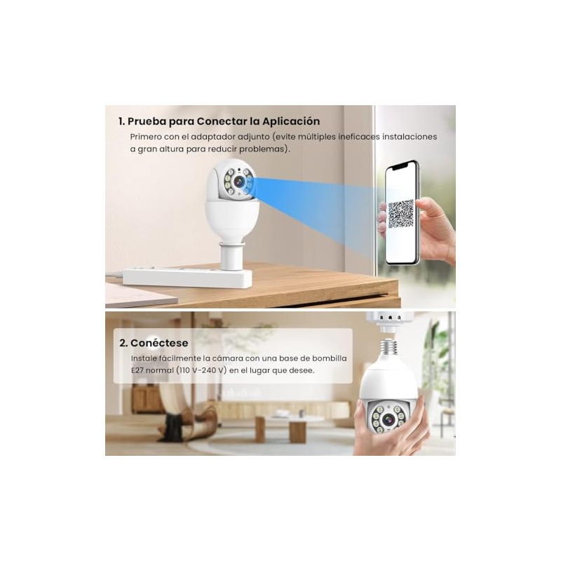 E T EASYTAO Q05 Cámara Foco WiFi 2MP, IP65 Impermeable