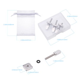 Zocipro Pack of 4 Surfboard Fin Screw, Stainless Steel Fin Screw, Silver Surfboard Fin Screws Universal Fin Screws for Longboard, SUP, Paddle Board, Fin Plate Kit