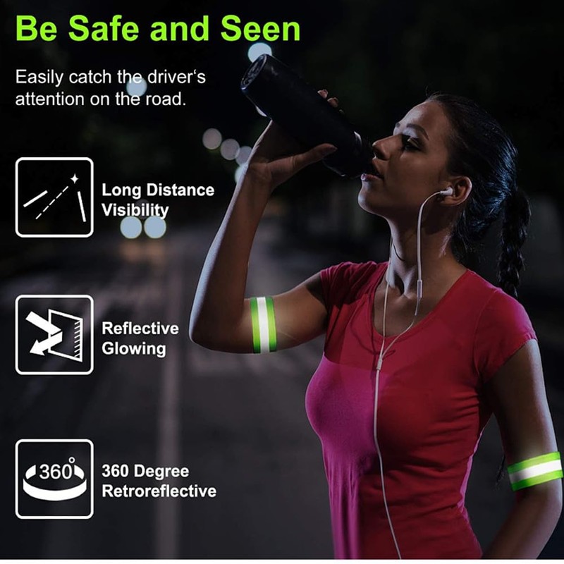 HSYTEK Reflective Bands Set - Elastic and Visible, 2-Piece with