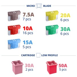 CARAX Glow Fuse Set - Toyota Tacoma 2012-2015 - Smart Glow Fuse kit Assortment Glow When Blown LED Automotive Fuse – Smart Auto Glow Fuse Easy Identification