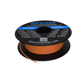 BNTECHGO 22 Gauge Silicone Wire Spool 250 ft Orange Flexible 22 AWG Stranded Tinned Copper Wire