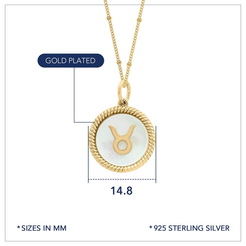 J'ADMIRE 14K Yellow Gold Clad Sterling Silver Taurus Astrology Horoscope