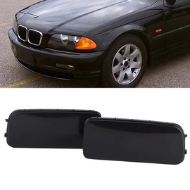 Acouto Black ABS Car Fog Lamp Shade Left Right Front Fog Light Trim Frame 51118122449 51118122450 (Pair of 51118122449+51118122450) for 3 Series E36 (1992-1999) M3 Front Lip