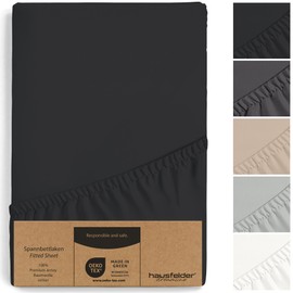 Hausfelder Fitted Sheet, 200 x 200 cm, Black