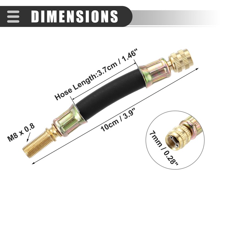 Motoforti Universal Car Flexible Dual Valve Stem Extender Pipe, Metal,
