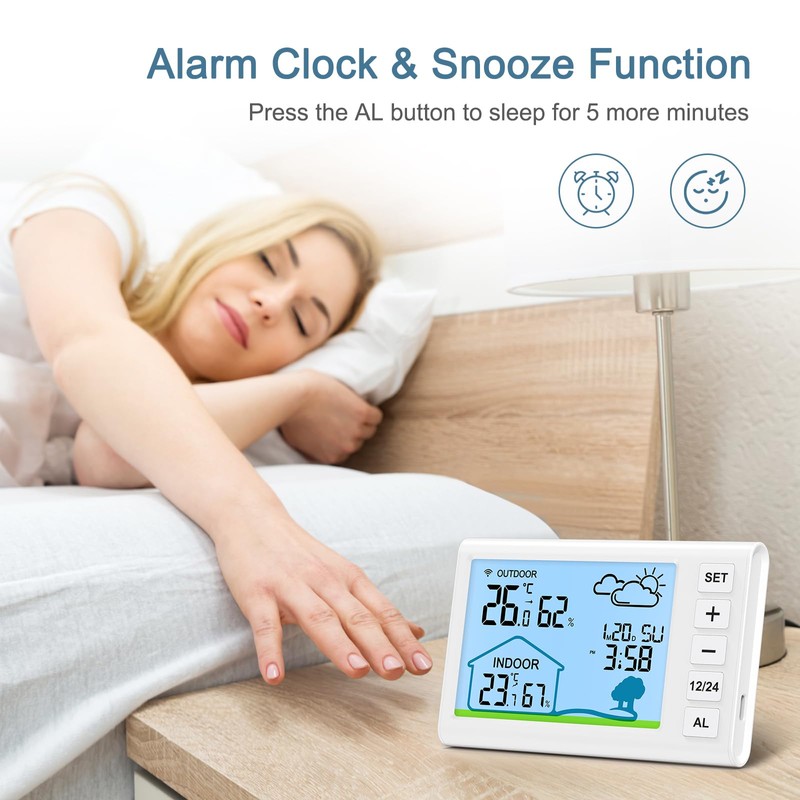 Ankilo Upgraded Indoor Outdoor Thermometer Wireless Weather Station,Thermometer and Humidity