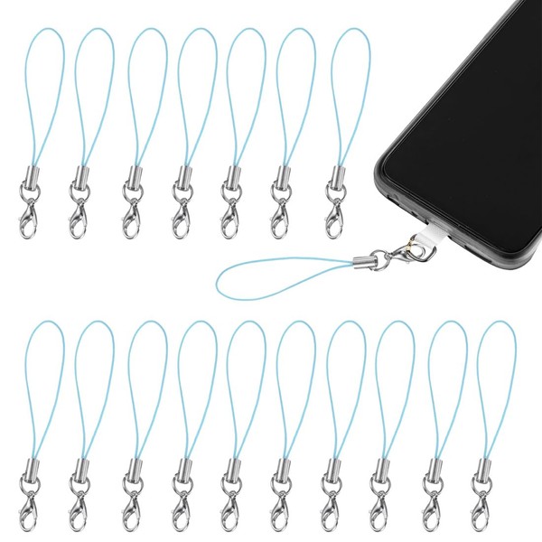 Pack of 50 Light Blue Mobile Phone Lanyard Strap for