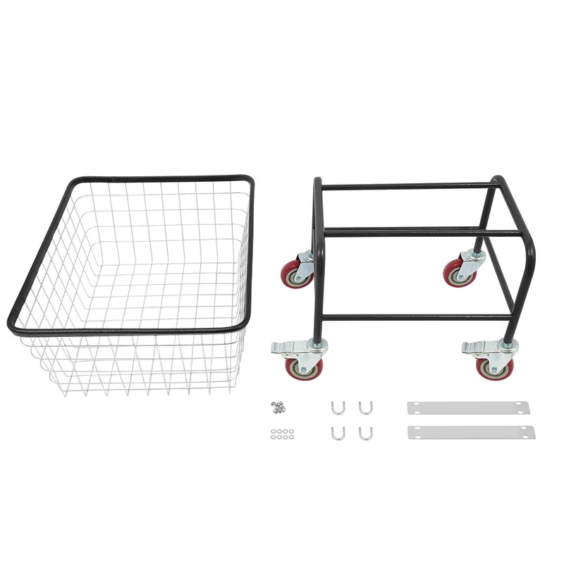 SNKOURIN Laundry Cart, Heavy Duty Steel Wire Laundry Cart with