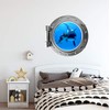 24 inch Porthole Window Wall Decal Killer Whale and Cub