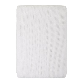 Cot Bed Cotton Cellular Blanket (White) - 6150WH