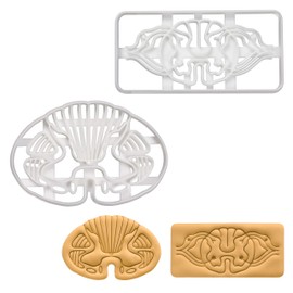 Set of 2 Cookie Cutters (Shapes: Spinal Nerve Path & Spinal Cross-Section), 2 Pieces Bakerlogy